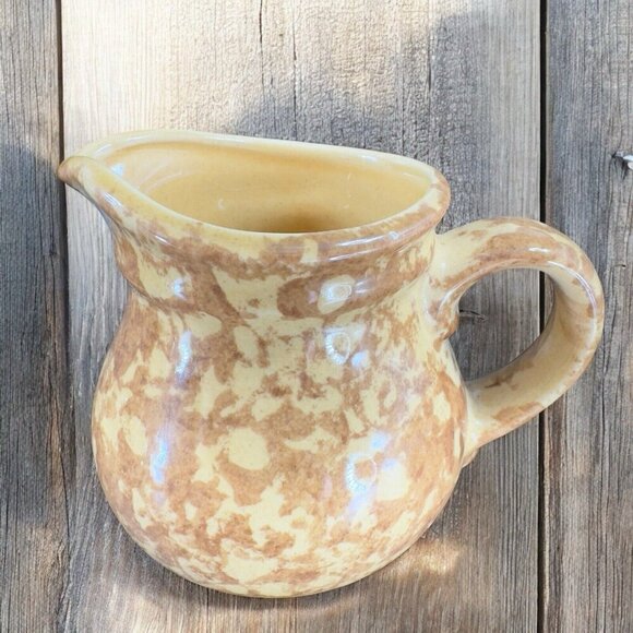 Pfaltzgraff Pottery Creamer with Sponge Glaze Pattern Ceramic Pitcher Jug USA - Picture 1 of 11